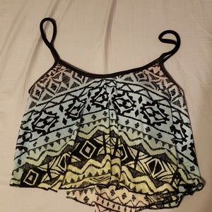 Ombre blue and green crop top